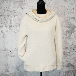 J. Crew Mercantile Nubby Cowl Neck Fleece Top